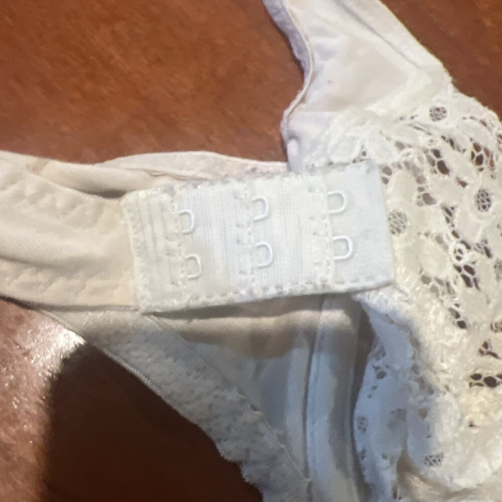 Maidenform Cotton Couture Bra 100% Cotton White Lace Cups 34C Underwire - Picture 8 of 10